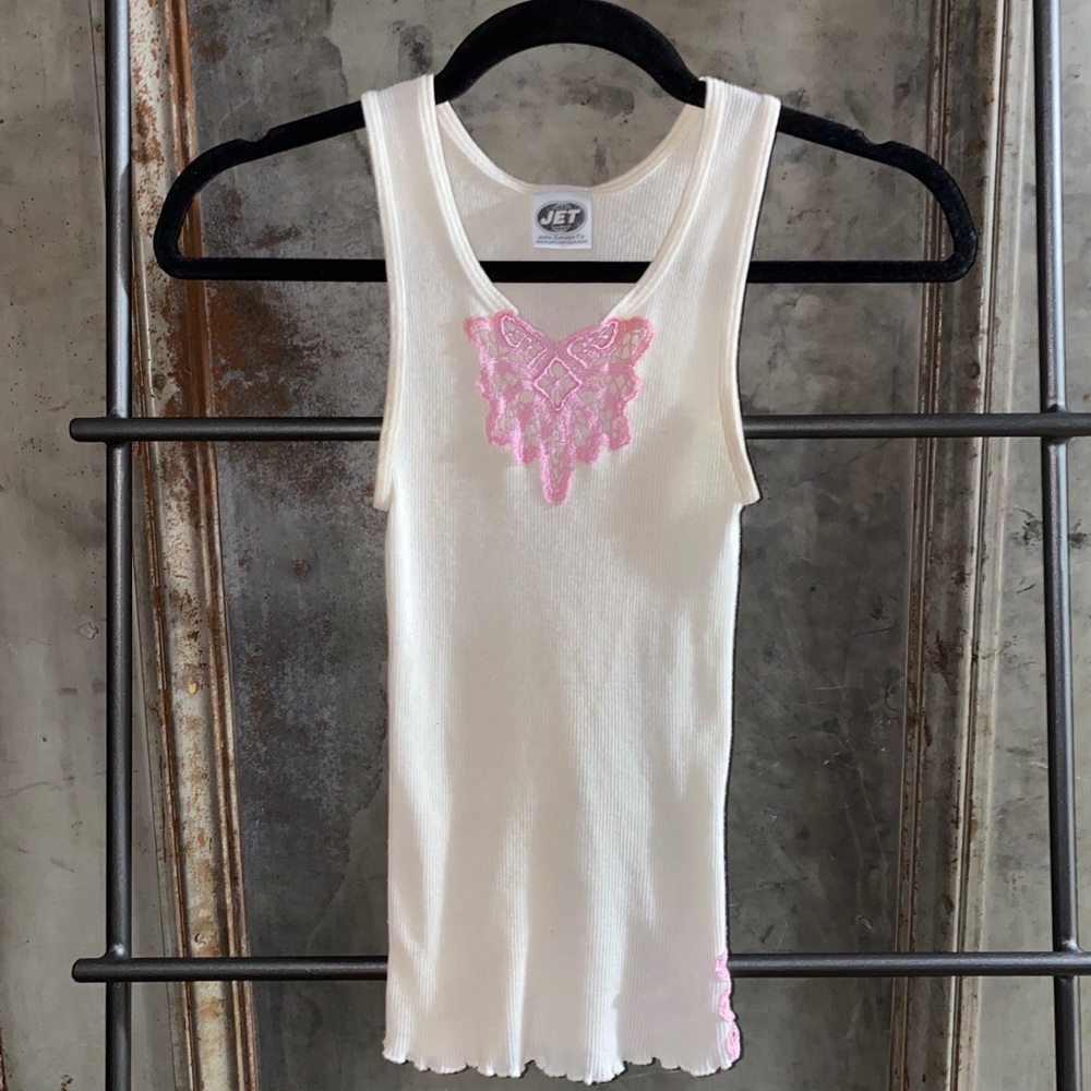JET by John Eshaya T’s Pink White Tank Top Shirt
